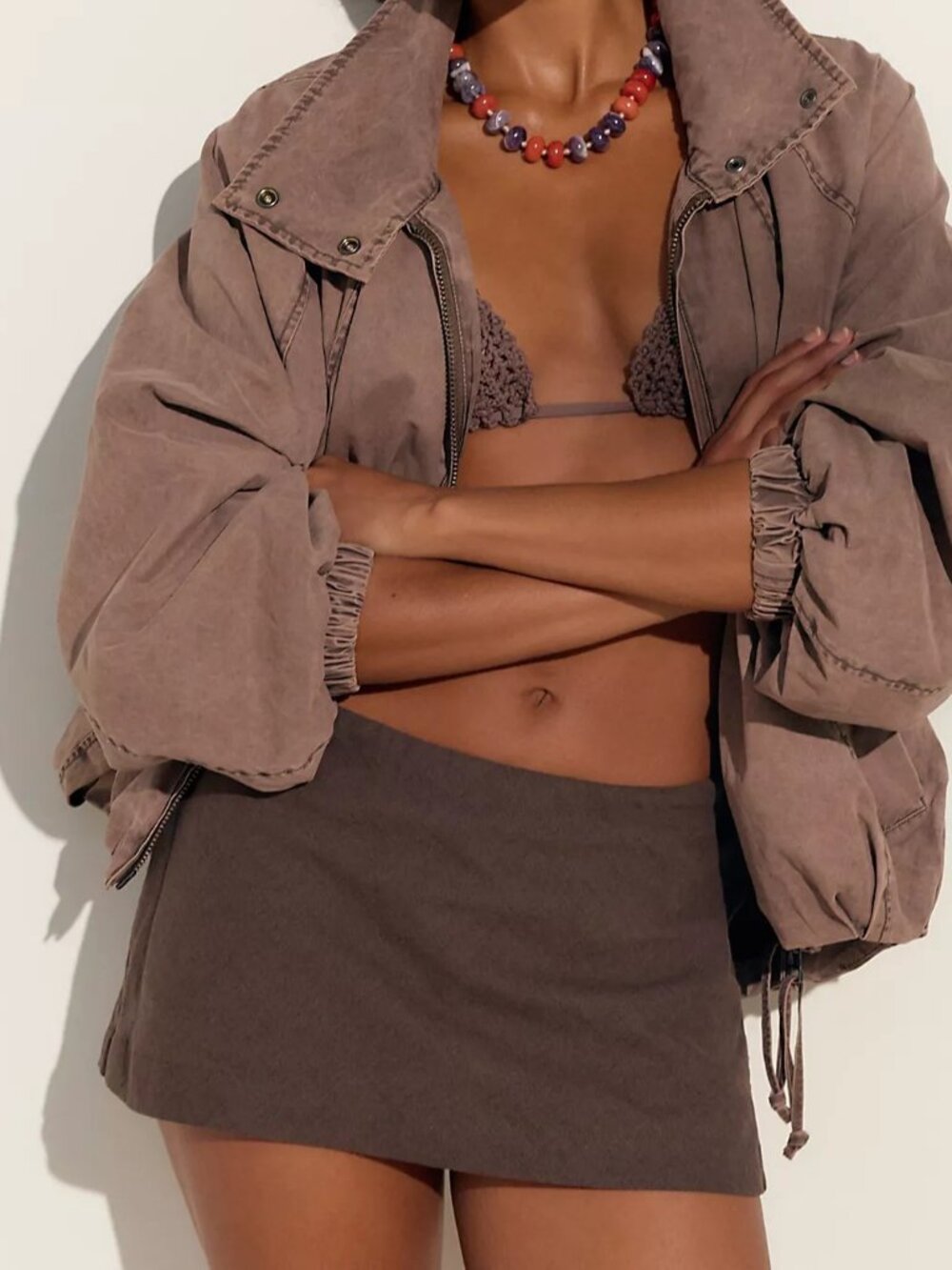 Free People Free-Est My Little Micro Mini Skort - Double Espresso - Size Large - Picture 1 of 9